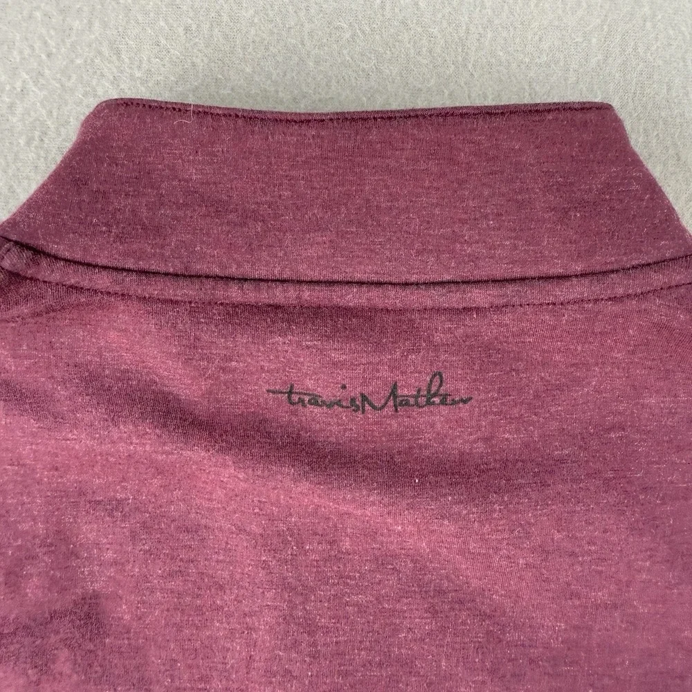 Travis Mathew Cloud Quarter Zip 2.0 Pullover Men XL Dark Red Fleece Golf Sweater